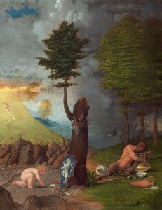 Alegoria cnoty i występku. 1505 autorstwa Lorenzo Lotto