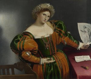 Portret kobiety (Lukrecja). Około 1530-32 autorstwa Lorenzo Lotto