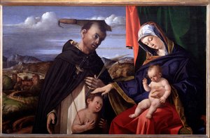 Madonna z Dzieciątkiem ze św. Piotrem z Werony autorstwa Lorenzo Lotto