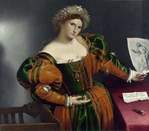 Portret Wenecjanina jako Lukrecja autorstwa Lorenzo Lotto