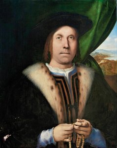 Portret mężczyzny z różańcem, ok. 1515-1520. autorstwa Lorenzo Lotto