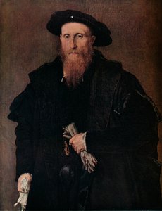 Portret dżentelmena w rękawiczkach, c1543 autorstwa Lorenzo Lotto