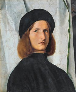 Portret młodego mężczyzny z lampą, 1508 autorstwa Lorenzo Lotto
