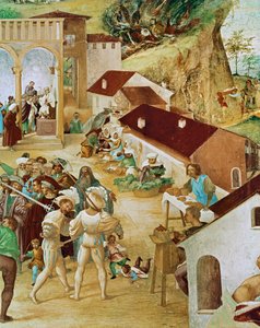 Prawa strona Capella Suardi, kościół Santa Barbara w ... (malowidło ścienne) autorstwa Lorenzo Lotto