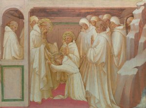 Św. Benedykt przyjmujący świętych do Zakonu autorstwa Lorenzo Monaco