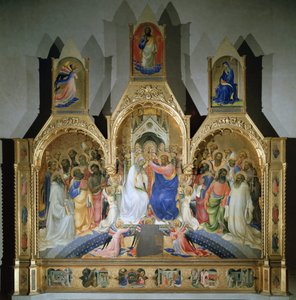 Koronacja Matki Boskiej - Tempera na drewnie autorstwa Lorenzo Monaco