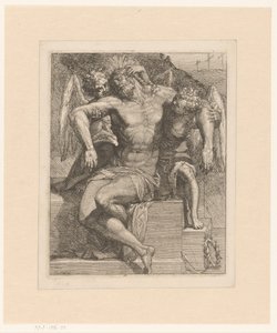 Martwy Chrystus wspierany przez dwóch aniołów autorstwa Lorenzo Sabatini