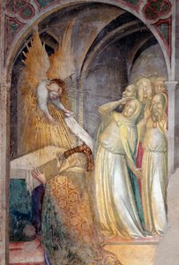 Archanioł Gabriel zapowiada Zachariaszowi narodziny Jana Chrzciciela, szczegół (Fresco
