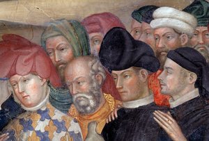 Św. Jan Chrzciciel chrzczący Jezusa, fragment (Fresco autorstwa Lorenzo Salimbeni