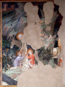 Spotkanie Maryi i Jezusa ze św. Janem Chrzcicielem w dzieciństwie, fragment (Fresco autorstwa Lorenzo Salimbeni