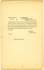 General Orders, nr 11, Departament Wojny, Biuro Adiutanta Generalnego, Waszyngton, 23 kwietnia 1861 r autorstwa Lorenzo Thomas