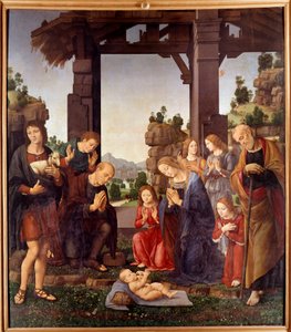 Adoracja pasterzy Obraz Lorenzo di Credi (1458-1537) XV w. Niedz. 2,24x1,96 m Florencja, galeria degli Uffizi (Biura)