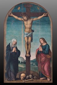 Ukrzyżowanie, ok. 1500-24 (olej na płycie) autorstwa Lorenzo di Credi
