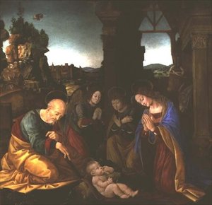 Madonna adorująca Dzieciątko Jezus autorstwa Lorenzo di Credi