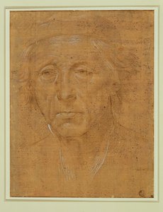 Portret starszego mężczyzny, cała twarz, w czapce ... autorstwa Lorenzo di Credi