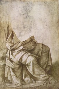 Studium postaci przedstawiającej Astronomię (pióro, tusz, wash) autorstwa Lorenzo di Credi