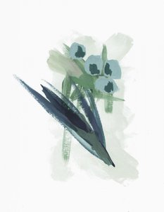 Abstrakcyjne niebieskie kwiaty autorstwa Lori Ann Folz