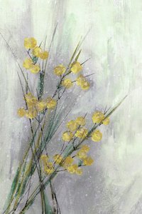 Delikatne żółte motywy botaniczne