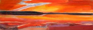 Phoenix Rising, 2014, olej i szelak na panelu gesso