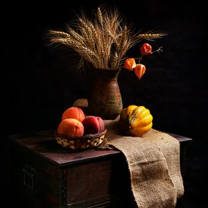 Martwa natura przedstawiająca jesienne zbiory