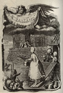 Ilustracja do „Zboczonego chłopa lub niebezpieczeństw miasta” Restifa de La Bretonne (1734-1806) francuskiego pisarza. Grawer Bineta z XVIII wieku.