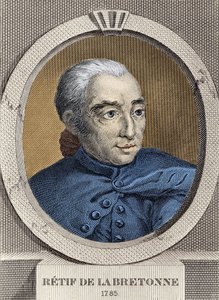 Portret Restifa de La Bretonne (1734-1806) - autorstwa Bineta, rycina