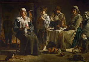 Rodzina wieśniaków w ... autorstwa Louis (attr. to) Le Nain