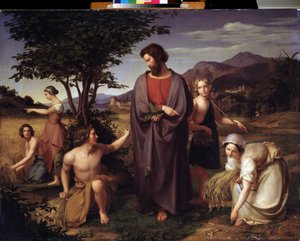 „Ruth pracujący na polu Boaza (Booz)” (Ruth i Boaz) Obraz Louisa Ammy Blanca (1810-1885) XIX-wieczne Muzeum Puszkina, Moskwa autorstwa Louis Ammy Blanc