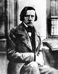 Fryderyk Chopin, polski pianista i kompozytor, 1849 autorstwa Louis Auguste Bisson