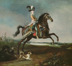 Portret jeździecki Marii Antoniny (1755-93) w stroju myśliwskim, 1783