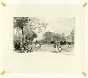 Avenue des Champs-Élysées, płyta osiemnasta z Le Long de la Seine et des Boulevards autorstwa Louis Auguste Lepère