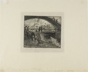 Śluza kanału Saint-Martin autorstwa Louis Auguste Lepère