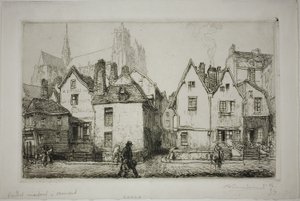 Stare domy, Amiens autorstwa Louis Auguste Lepère