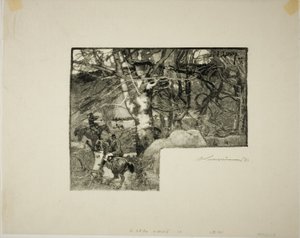 Ride to the Hounds, Mont-Gérard autorstwa Louis Auguste Lepère
