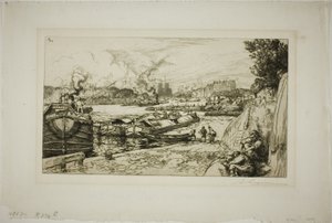 Sekwana u ujścia kanału Saint-Martin autorstwa Louis Auguste Lepère