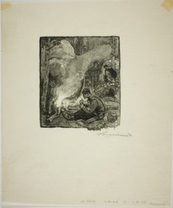 Posiłek drwali autorstwa Louis Auguste Lepère