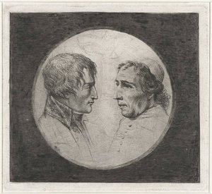 Coclers, L B, Podwójny portret Napoleona i papieża Piusa VII (ok. 1805, Rijksmuseum) autorstwa Louis Bernard Coclers