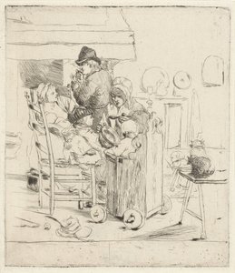 Scena kuchenna z dziećmi autorstwa Louis Bernard Coclers