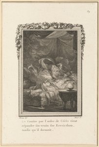 Głód z rozkazu Ceres rozprzestrzenia się na Eresicthon, gdy on spał autorstwa Louis Binet after Jean Michel Moreau