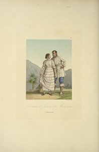 Kostiumy Indian Mechoacan, ilustracja z „Widoków Kordylierów i pomników ludów tubylczych Ameryki” autorstwa Alexandra von Humboldta i Aime Bonplanda