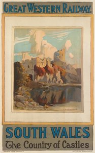 „South Wales”, plakat reklamujący Great Western Railway (kolor lito)