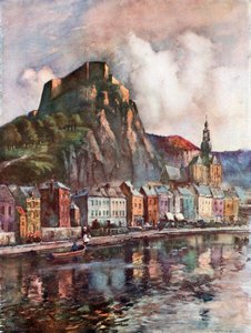 Widok na Dinant (kolorowa litografia) autorstwa Louis Burleigh-Bruhl