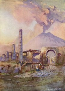 Pompeje, Wezuwiusz w oddali autorstwa Louis Burleigh Bruhl