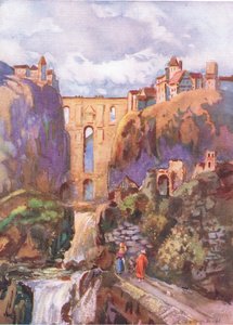 Tajo Ronda, z Hutchinsons Picturesque Europe wydanej przez Hutchinson & Son, ok. 1930 autorstwa Louis Burleigh Bruhl
