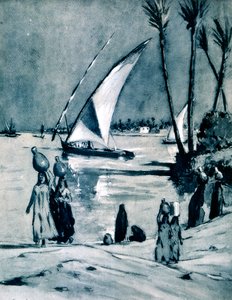 Niosąc wodę z Nilu, Kair, Egipt, 1928 autorstwa Louis Cabanes