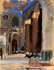 Wnętrze Meczetu Sułtana Kalaouna, Kair, Egipt, 1928