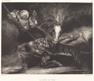 Atak tygrysa autorstwa Louis Candide Boulanger