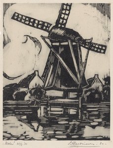 Molen (oryginalny tytuł na obiekcie) autorstwa Louis Cardinaals (signed by artist)