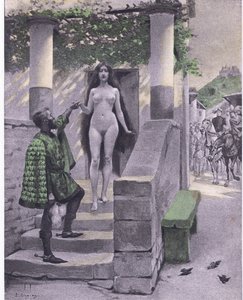 Gryzelda, ilustracja z Dekameronu Boccaccio wydana przez Towarzystwo Nawarry, lata 30. (lito)