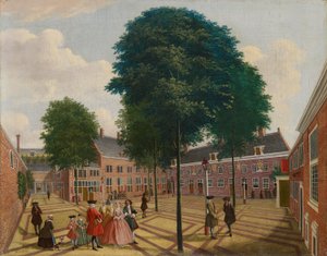 Duży Dziedziniec Domu Trędowatych, 1735 autorstwa Louis Chalon